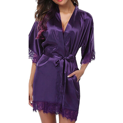 

Womens Sexy Imitation Ice Silk Nightdress Satin Robe Wedding Bridesmaid Dress