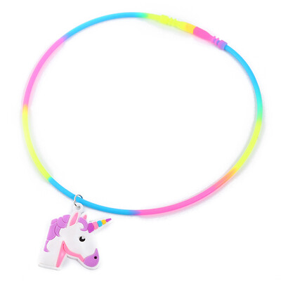 

Cartoon Cute PVC Unicorn Rainbow Silicone Necklace Childrens Jewelry Party Supplies 14 Styles