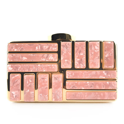 

2019 new womens hand holding dinner bag acrylic hardware mosaic dinner party handbag