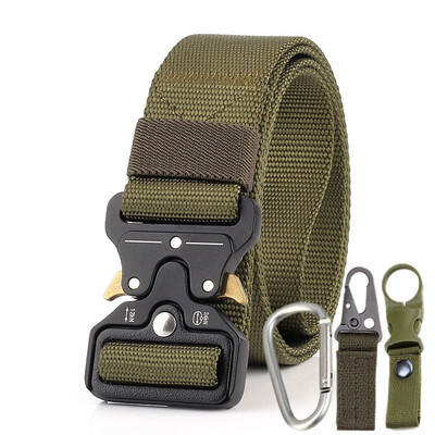 

New 38cm Tactical Military Belts Nylon Belts Alloy Automatic Insert Metal Buckle SWAT Combat Training Belt Waist Belt