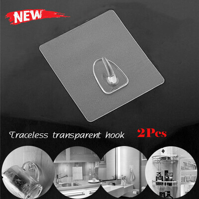

Gobestart Anti-skid Hooks Reusable Transparent Traceless Wall Hanging Hooks 2-10pcs