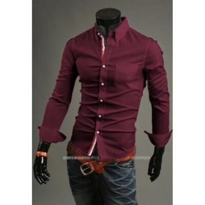 

Business Men´s Slim Fit Long Sleeve Slim T-shirts Casual Tee Shirt Tops Plus Size -3XL tenderly