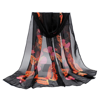 

Gobestart New Fashion Scarf Lady Butterfly Print Neck Shawl Scarve Warm Wrap Stole