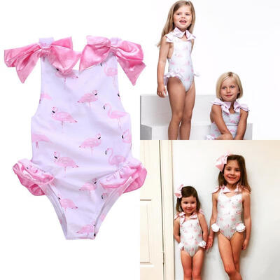 

Toddler Kids Baby Girl Flamingos Printing Swimwear Swimsuit Bikini Bathing Suit Beachwear
