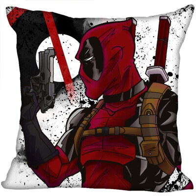 

Deadpool Pillow Cover Bedroom Home Office Decorative Pillowcase Square Zipper Pillow Cases Satin Fabric No Fade 35x35CM