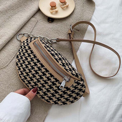 

Tailored Womens Fashion Purse Woven Linen Sport Waist Lovely Canvas Shoulder Chest Bag