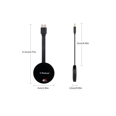 

Wireless Dongle WiFi Display Dongle 1080P HD 4K Receiver Miracast Adapter Wireless Screen Converter Adapter DLNA Airplay