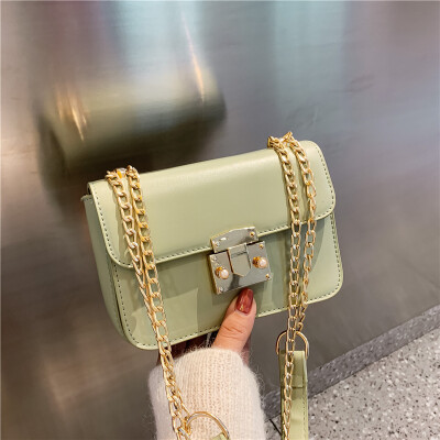 

Womens bag new wave fashion Korean version of the pearl lock small square bag wild Messenger bag chain shoulder bag