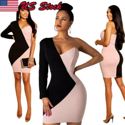 

Women Casual Dresses Long Sleeve Office Wear Bodycon Mini Skirt Evening Cocktail