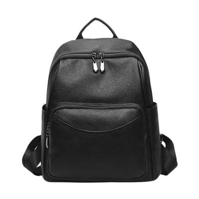 

Vintage PU Leather Girls Backpacks Women Solid Travel Shoulder School Bags