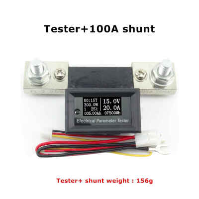 

100V 100A 7in1 Multifunction Tester with 100A Shunt Voltage Current Time Temperature Capacity Voltmeter Ammeter Electrical Meter