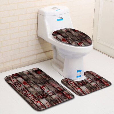 

〖Follure〗Blood Handprint Bathroom Toilet Three Piece Floor Mat Door Mat Bathroom Carpet