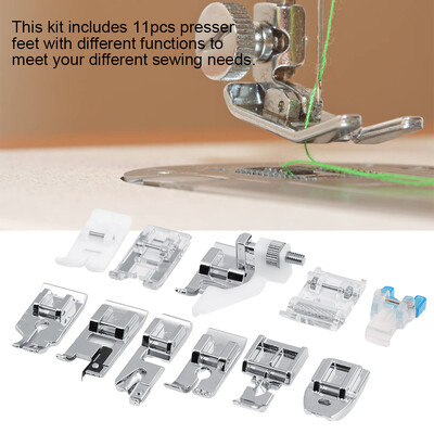 

Greensen 11pcsset Household Sewing Machine Parts Quilting Zipper Walking Foot Presser Feet Kit