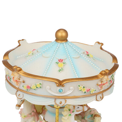 

Mini Carousel Clockwork Music Box Colorful LED Merry-go-round Musical Box Gift for Girlfriend Kids Children Christmas Festival Pur