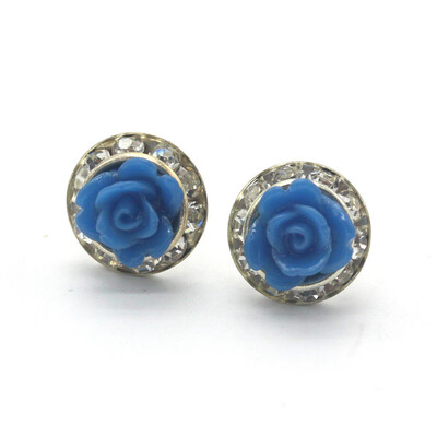 

Olaru Jewelry 6 Colors Korea Rose Duoble Sides Stud Earring Female Crystal Small Cute Holder Earrings Hooks Sale C-P52