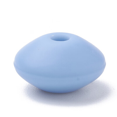 

Food Grade Environmental Silicone Beads Chewing Beads For Teethers DIY Nursing Necklaces Making Rondelle CornflowerBlue 12x6