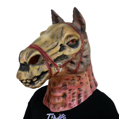 

Siaonvr Skull Horse Head Style Mask Melting Face Adult Latex Costume Halloween Scary