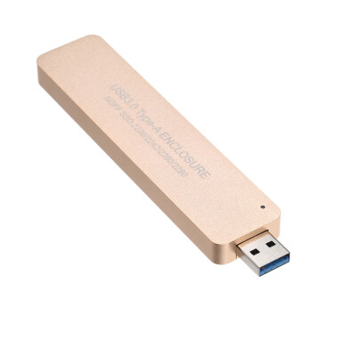 

Retractable NGFF SSD USB30 Type-A Enclosure M2 SATA SSD Gold