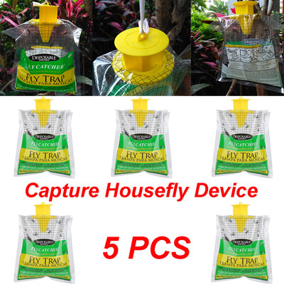 

Siaonvr 5PCS Disposable Fly Trap Catcher Fly Catcher Insect Trap Hanging Style Pest Control