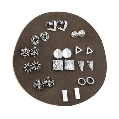 

Personality Nails Women Jewelry Accessories Resin Earrings Set Water Drop & Round Ear