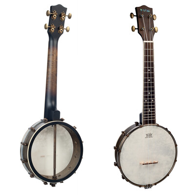 

24 Inch Concert Banjo Banjolele Ukulele 4-String Chrome-Plated with Carrying Bag Wrench