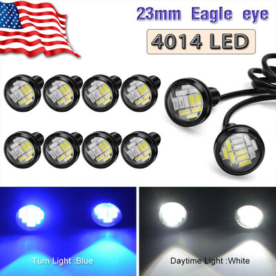 

10X 23mm 4014 LED Eagle Eye Light White Blue Switchback 12V DRL Lamp US