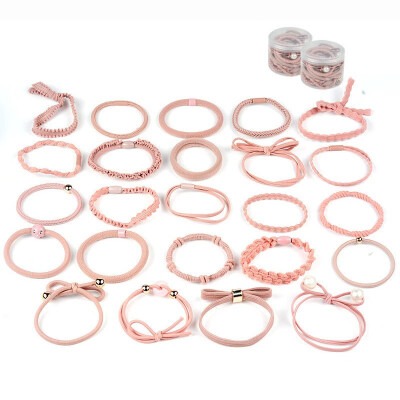 

Fashion New Women Hair Ring 24PCSSet Hair Band Rubber Band Hair Rope Elegant Pearl Scrunchie Simple Sweet Hair Accessories Set