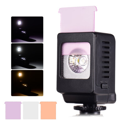 

Mini LED Fill Light Lamp 3W Cold Shoe Mount with 3pcs Color Filters for Canon Nikon Sony DSLR Camera