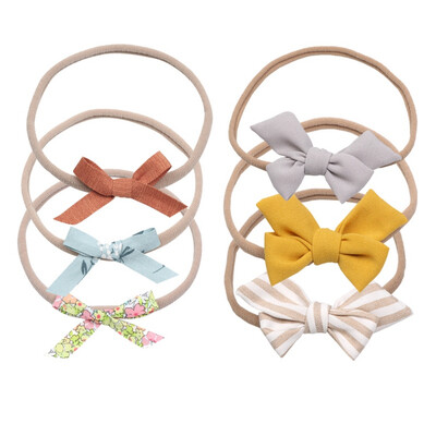 

6pcsset Baby Headband Bow Headwear Good Elastic Boy Girl Beanie Spring Autumn Childrens hair accessories