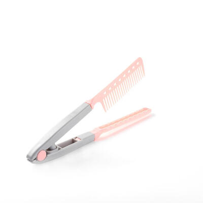 

Portable V Type Hair Straightener Comb Folding DIY Hair Styling Clip Tool