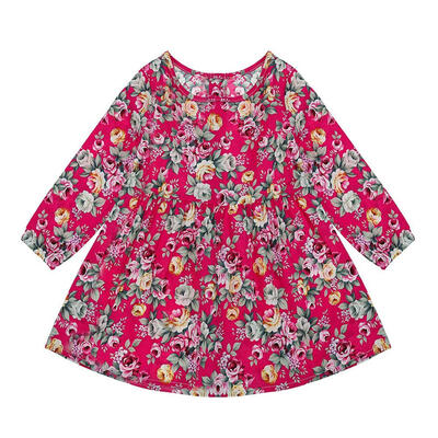 

Summer Girls Kids Long Sleeve Floral Print Dresses Casual Princess Clothes