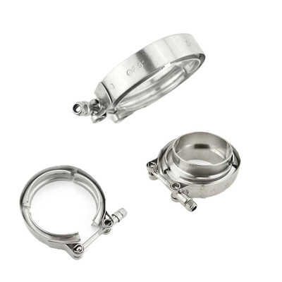 

Long Lasting 25 inch Turbo Exhaust Down Pipe Stainless V-Band Clamp Kit SS Steel Flange 4U