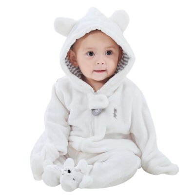 

Newborn Baby Girls Boys Cute Candy Solid Footbinding Long Sleeve Ears Hooded Clothing Set Infant Romper One-piece Jumpsuit 6-24M