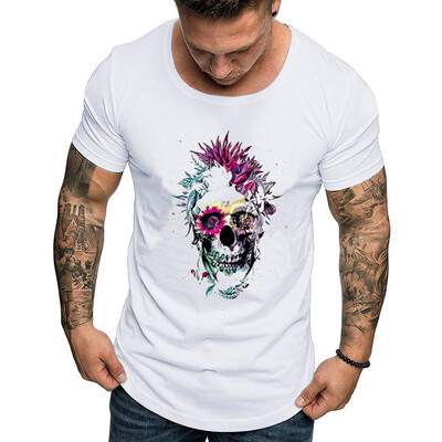 

Toponeto Fashion Mens 3D Printing Round Neck Casual Short Sleeve Shirt Top Blouse