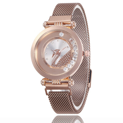 

Magnet magnet strap ladies watch wholesale swan diamond sand quick&simple quartz watch