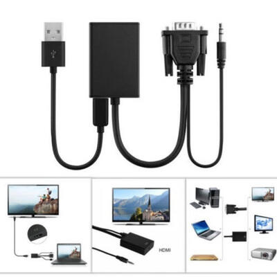 

VGA Male To HDMI Output 1080P HD Audio for TVAVHDTV Cable Converter Adapter