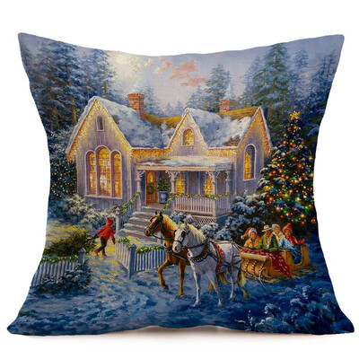 

Tailored Merry Christmas Linen Pillow Cases Sofa Cushion Cover Home Decoration