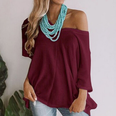 

Nomeni Women Loose Casual Pure Color V Neck Short Sleeves Shirt Summer T Shirts