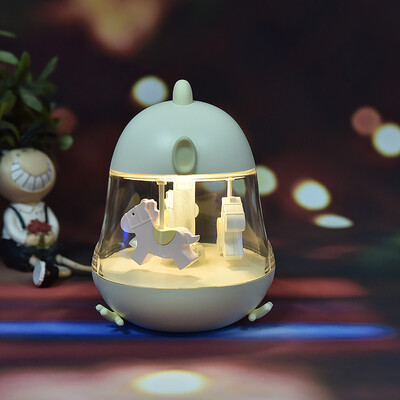

〖Follure〗Lovely Cute Merry-go-round Music Night Light Bedroom Decor Mini LED Lamp