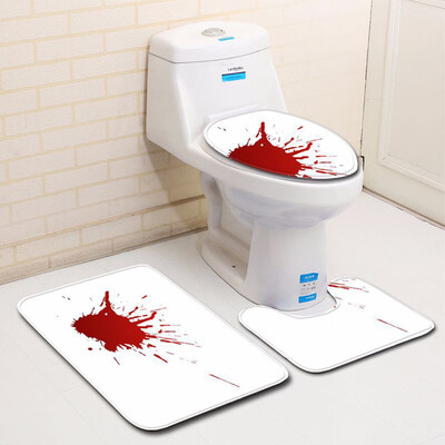 

〖Follure〗Blood Handprint Bathroom Toilet Three Piece Floor Mat Door Mat Bathroom Carpet