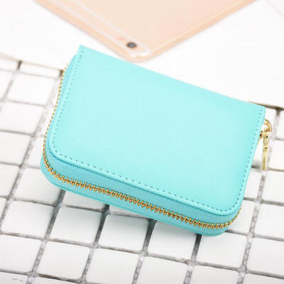

Cards Cash Blocking Wallet Zipper Leather Card Bag Small Coin Purse For Women