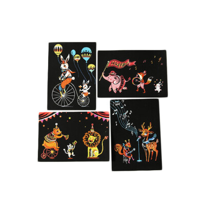 

Tailored 4pcs 20x14cm Magic Scratch Art Painting Paper With Drawing Stick Kids Toy