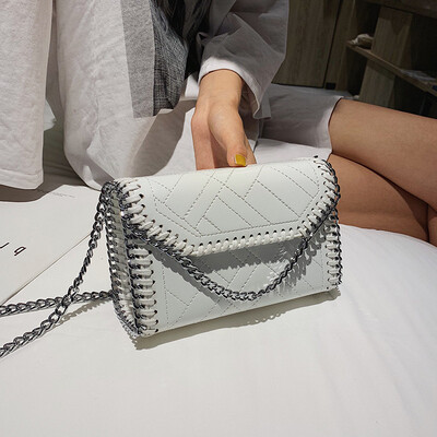 

Qiao Bani 2019 new Korean chic fashion embroidery thread weaving small square bag wild single shoulder diagonal trend handbags