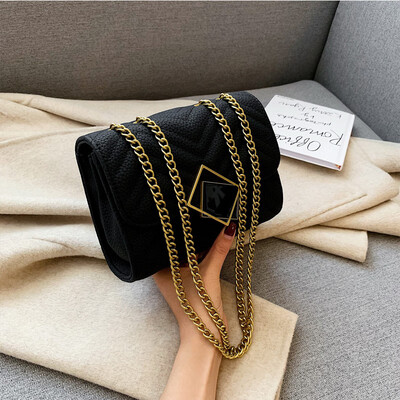 

North bag autumn Joker popular Lingge chain bag new 2019 Korean fashion small square bag shoulder Messenger bag