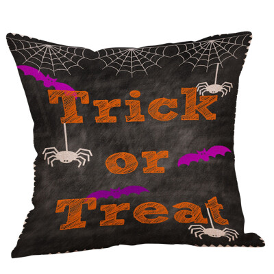 

Toponeto Happy Halloween Pillow Cases Linen Sofa Cushion Cover Home Decor