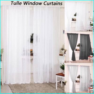 

2 Slot Top Voile Net Panels Voiles Window Curtains Pair Rod Various Sizes & ColoursBlackwhitegrey