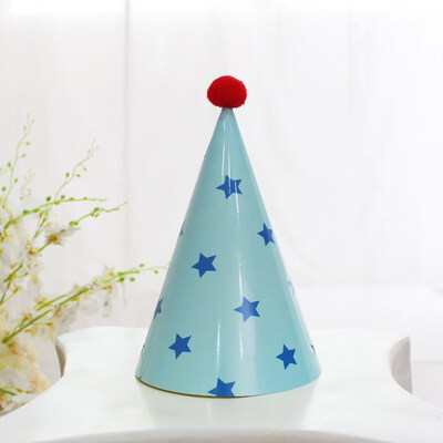 

FUNNYBUNNY Kids Happy Birthday Paper Party Cone Hats with Pom Poms 12ct Happy Birthday Crown Baby One Year Birthday