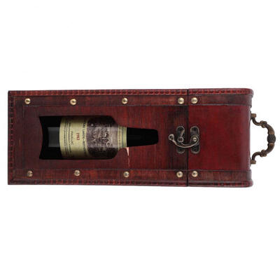 

Greensen Vintage Single Red Wine Storage Box Portable Wooden Wine Package Gift Box W Handle