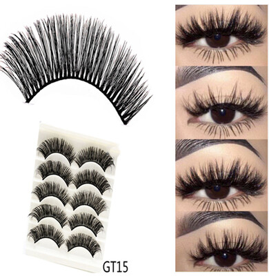 

Gobestart 3D Imitation Water Mane Stereo Fiber False Eyelashes Long Thick Eyelashes 5Pairs