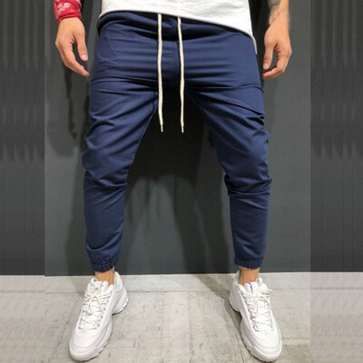 

Tailored Fashion Mens Slim Pure Color Pocket Bandage Casual Sweatpants Drawstring Pant